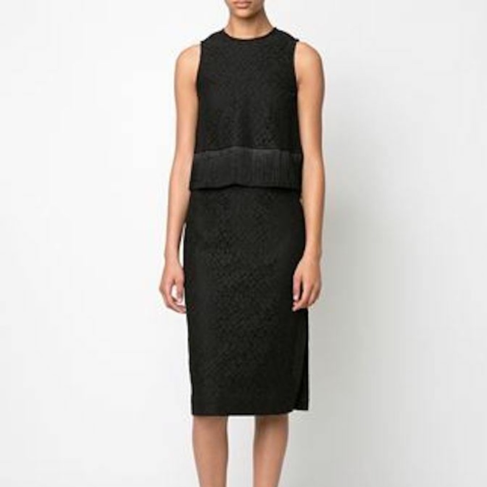 Derek Lam 10 Crosby Lace Cropped Fringe Trim Top with Matching Skirt Co-ord sz 4